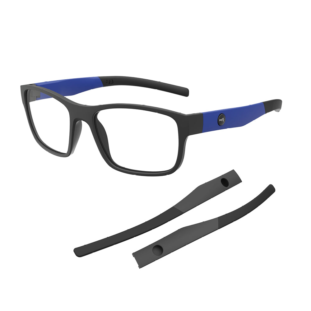 Óculos de Grau HB Troca Haste Polytech 0513 Matte Black + H M Blue