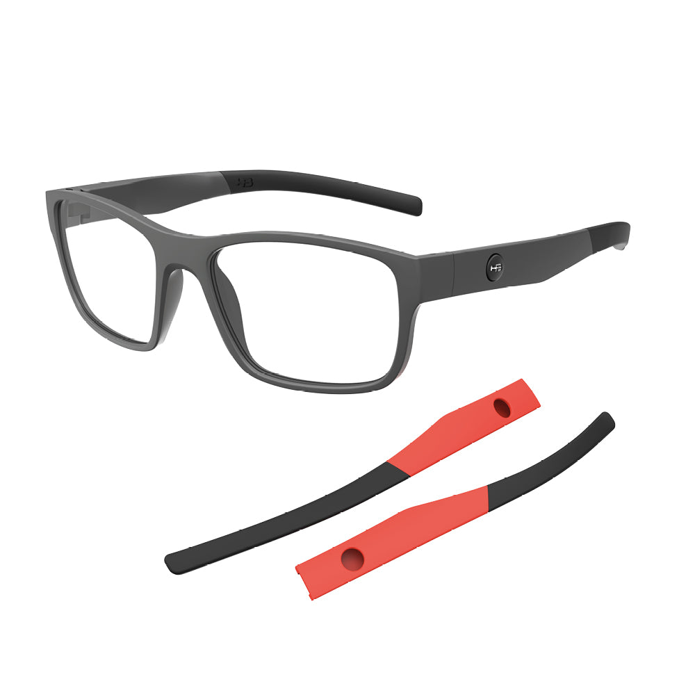 Óculos de Grau HB Troca Haste Polytech 0513 Matte Graphite + H M Orange