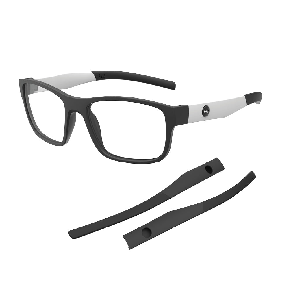 Óculos de Grau HB Troca Haste Polytech 0513 Matte Black + H Pearled White