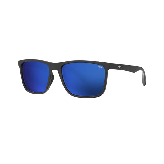 Óculos de Sol HB Iconic Matte Black Blue Chrome Polarized Glass