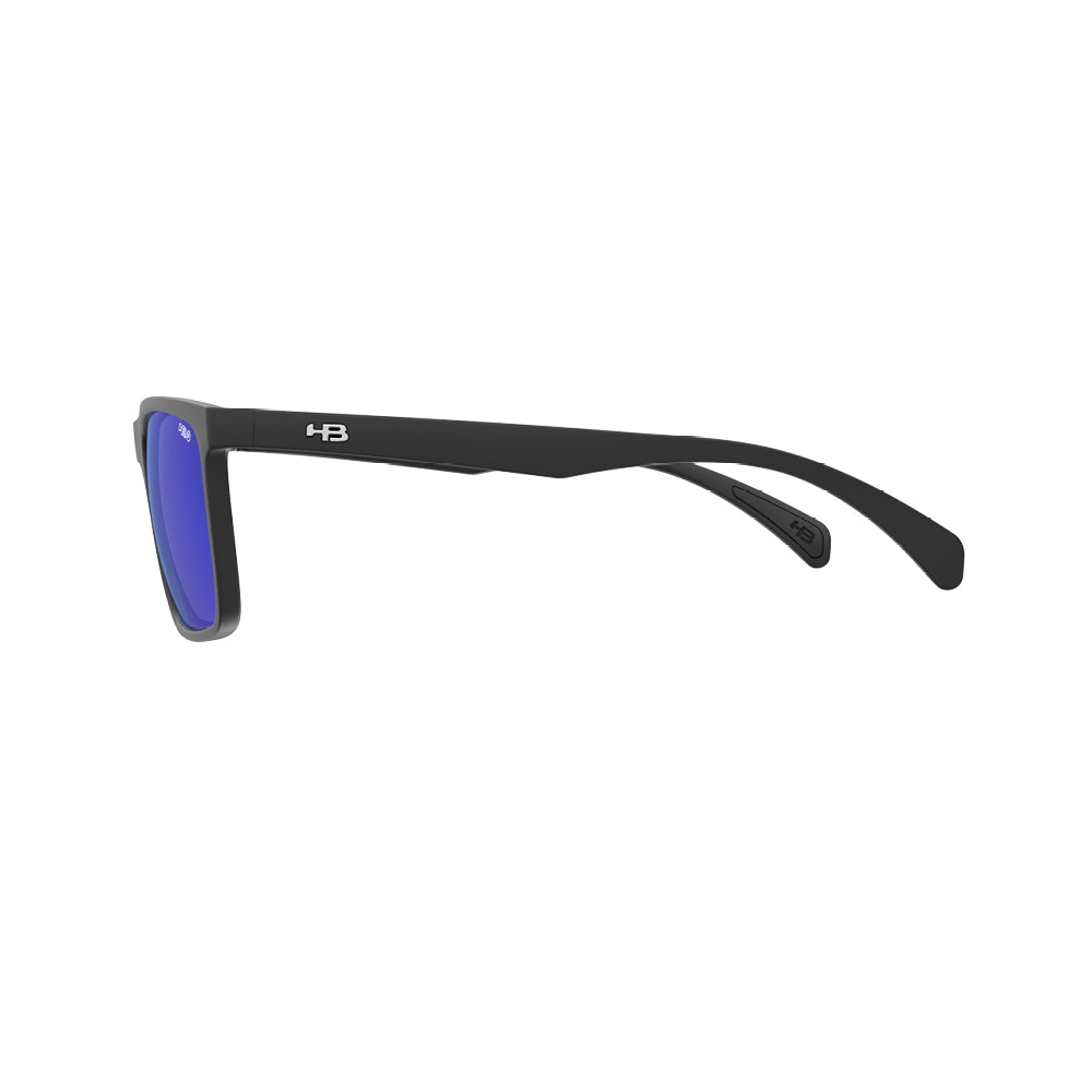 Óculos de Sol HB Iconic Matte Black Blue Chrome Polarized Glass