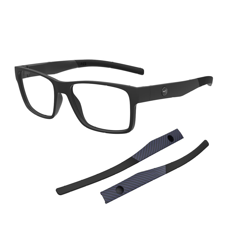 Óculos de Grau HB  Polytech 0546 M Black+Haste M Blue Print Carbon Fiber Demo