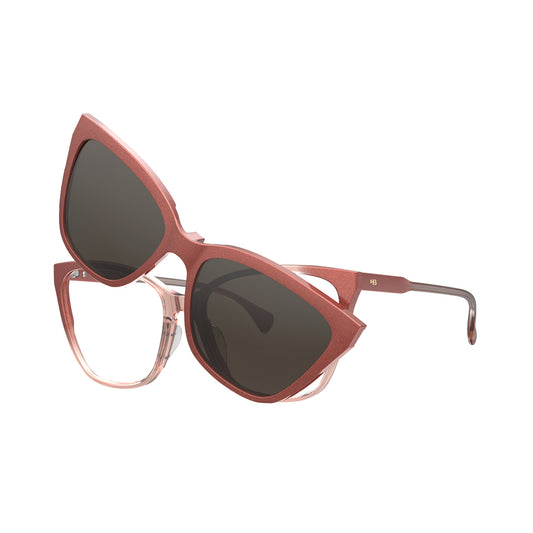 Óculos de Grau HB Switch 0549 Clip on Metalic Coral Polarized Brown