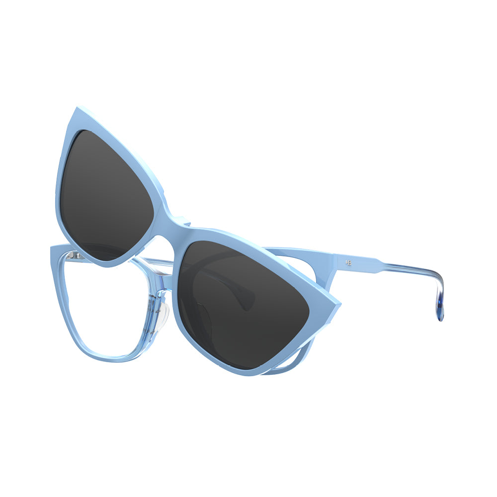 Óculos de Grau HB Switch 0549 Clip on Marian Blue/ Harmony Blue Polarized Gray