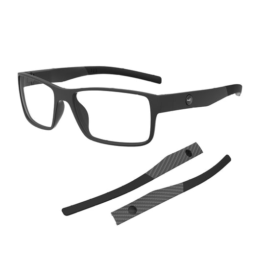 Óculos de Grau HB Troca Haste Polytech 0552 M Black + H M Carbon Fiber