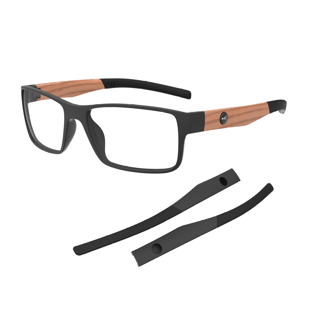 Óculos de Grau HB Troca Haste Polytech 0552 M Black + H Wood