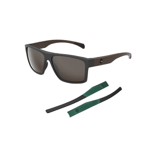 Óculos de Sol HB Troca Haste Happy M Black + H Lands Green + Solid Coffe Brown