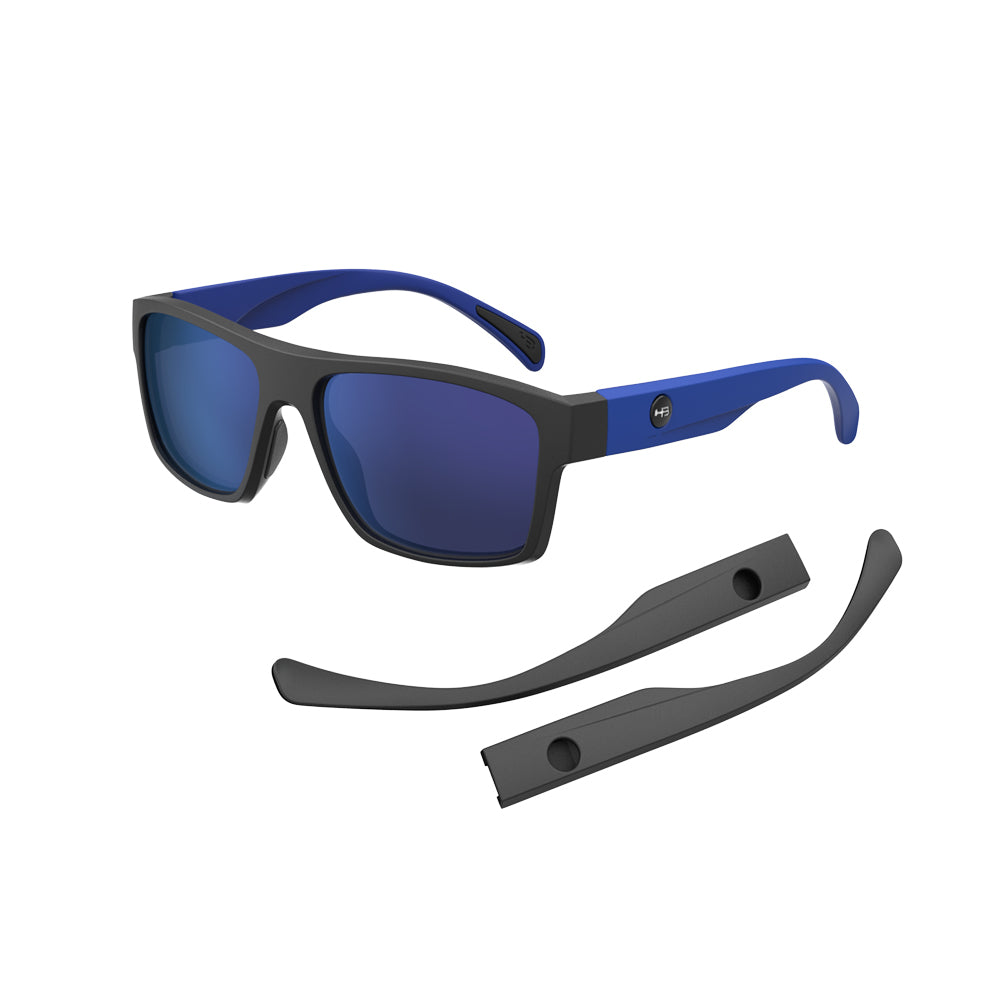 Óculos de Sol HB HAPPY TEEN Matte Black + Haste Blue / BLUE CHROME