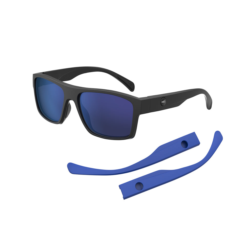 Óculos de Sol HB HAPPY TEEN Matte Black + Haste Blue / BLUE CHROME