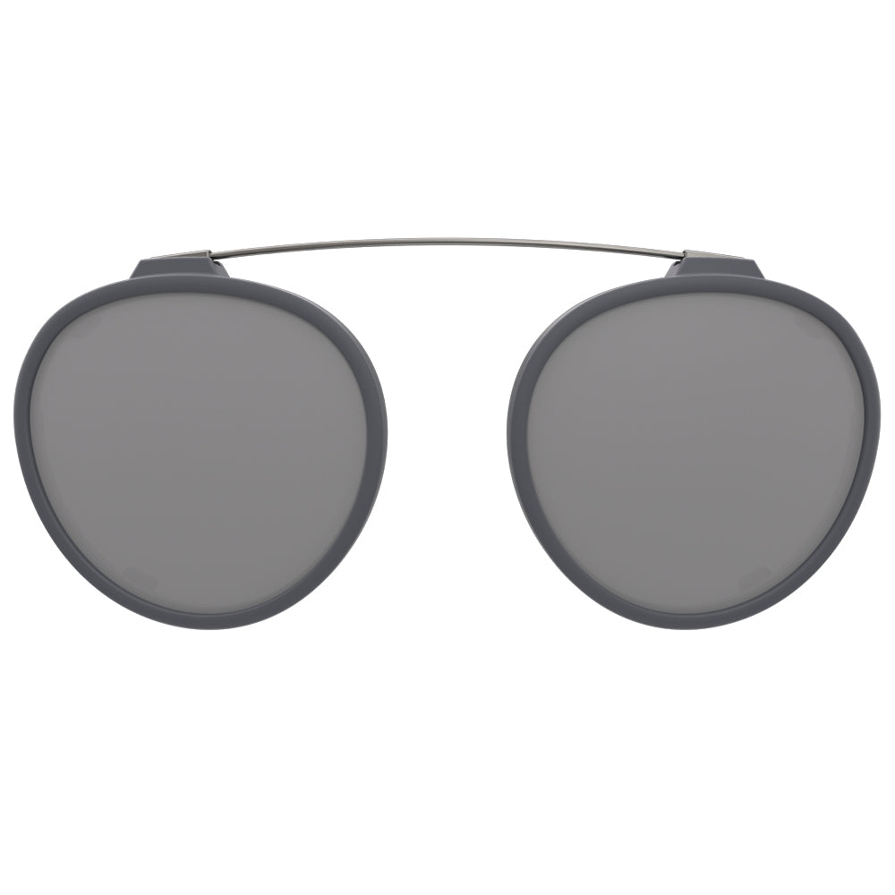 Clip On para Óculos de Grau HB Switch 0420 Matte Graphite Polarized Silver