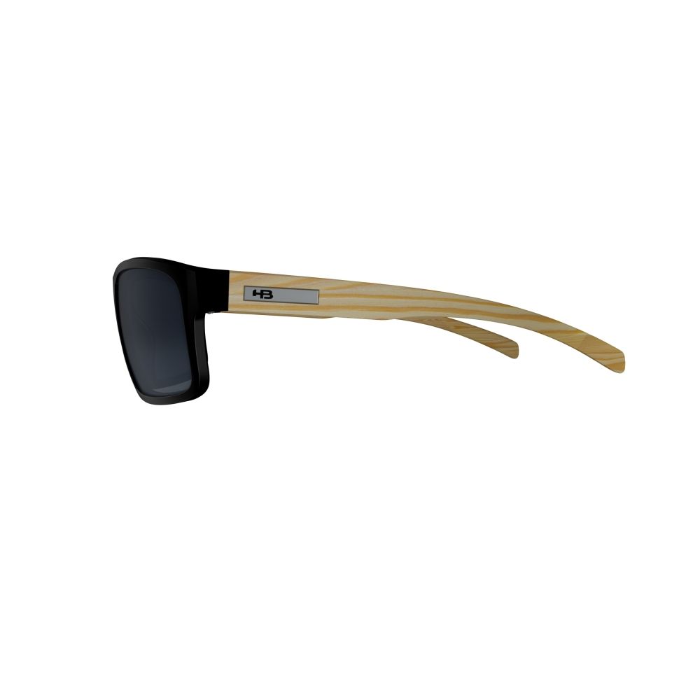 Óculos de Sol HB Overkill  Matte Black/Wood Polarized Gray