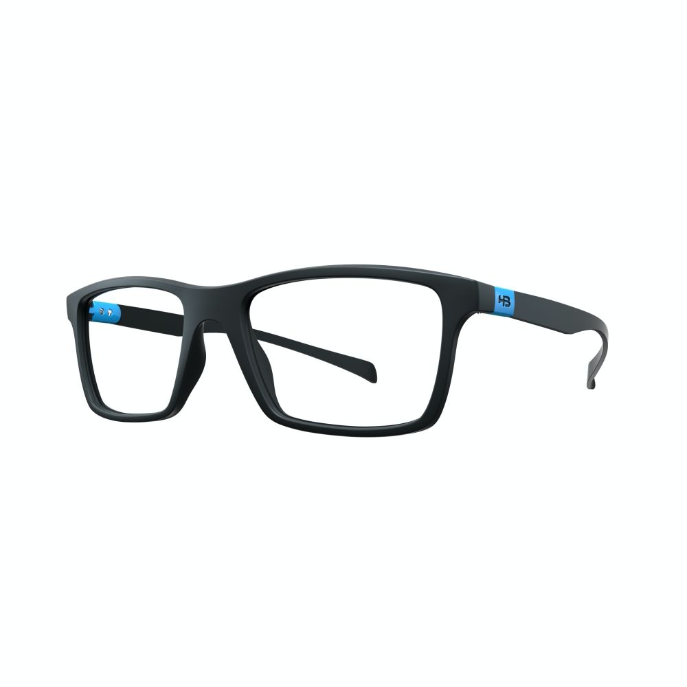 Óculos de Grau Hb Duotech M 93151 Matte Black D. Blue Lente 5,2 Cm