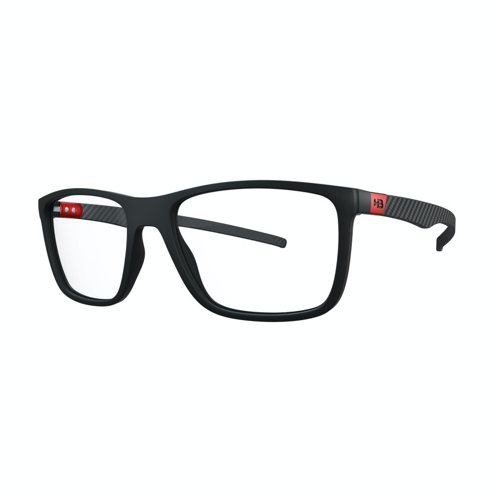 Óculos de Grau Hb Duotech 93138 Matte Black Carbon Fiber D. Red