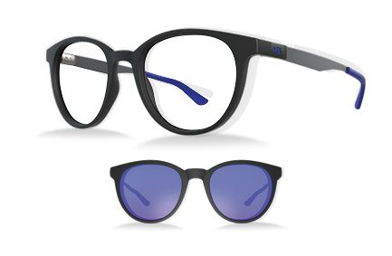Óculos de Grau Switch HB Duotech 0253 Clip On Matte Black D. Blue/ Blue Polarized
