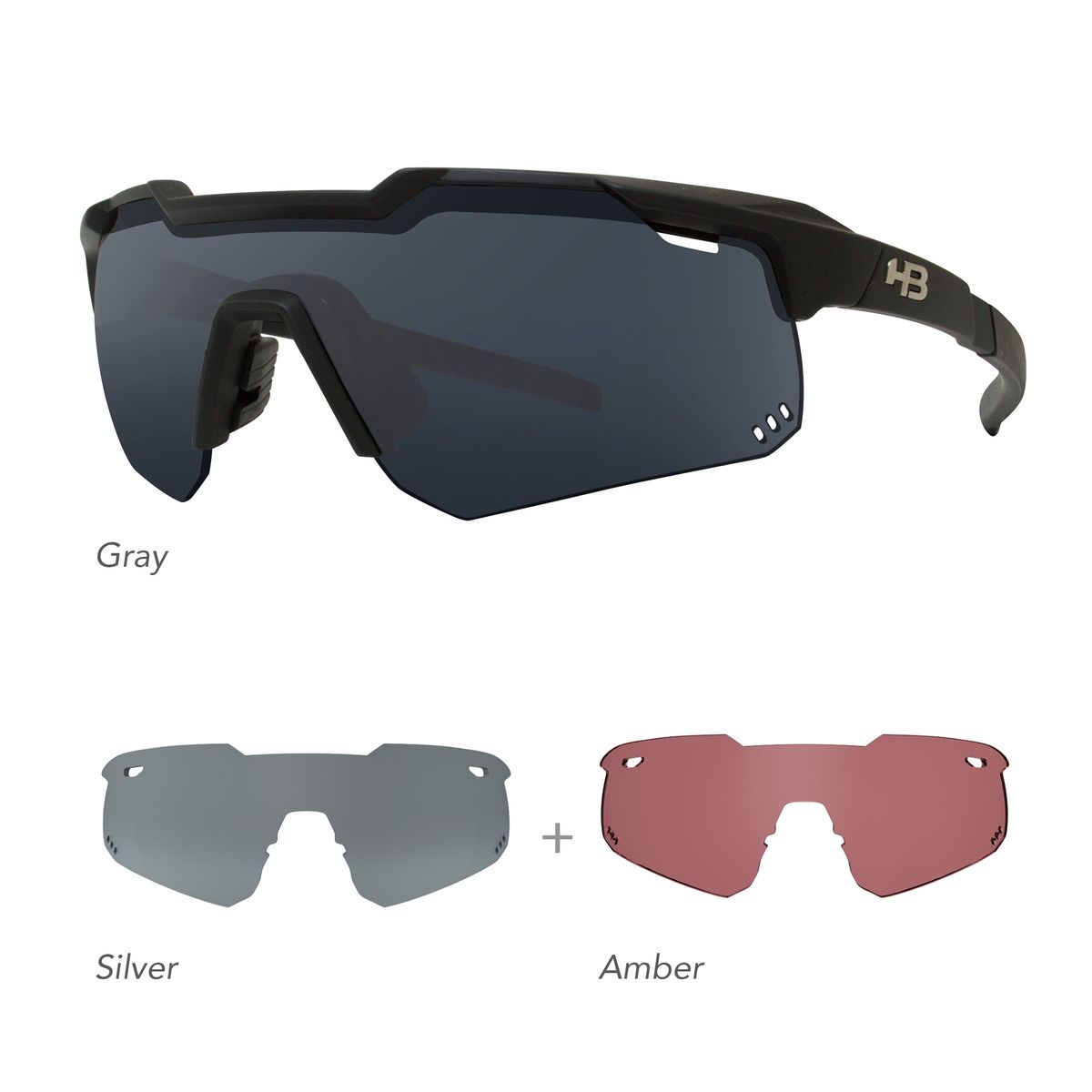 Óculos de Sol HB Kit Shield Evo Mountain 02 GRA, SILV , AMB