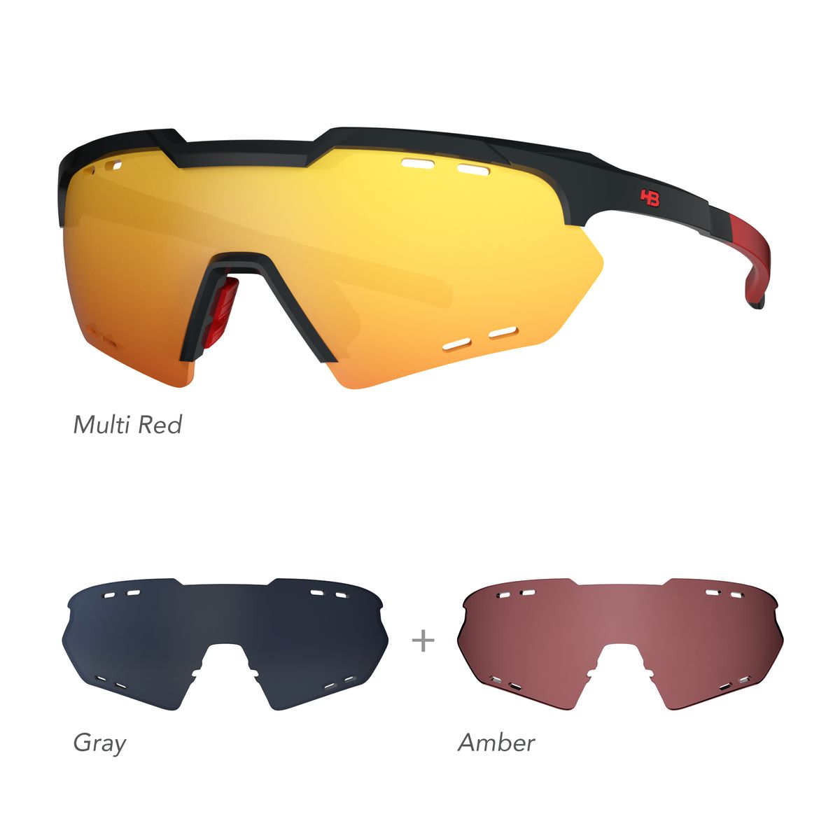 Óculos de Sol Shield Compac M Kit S Mountain 01 M RED, GRA, AMB