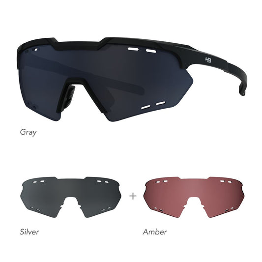 Óculos de Sol HB Shield Compac M Kit S Mountain 02 GRA, SILV , AMB