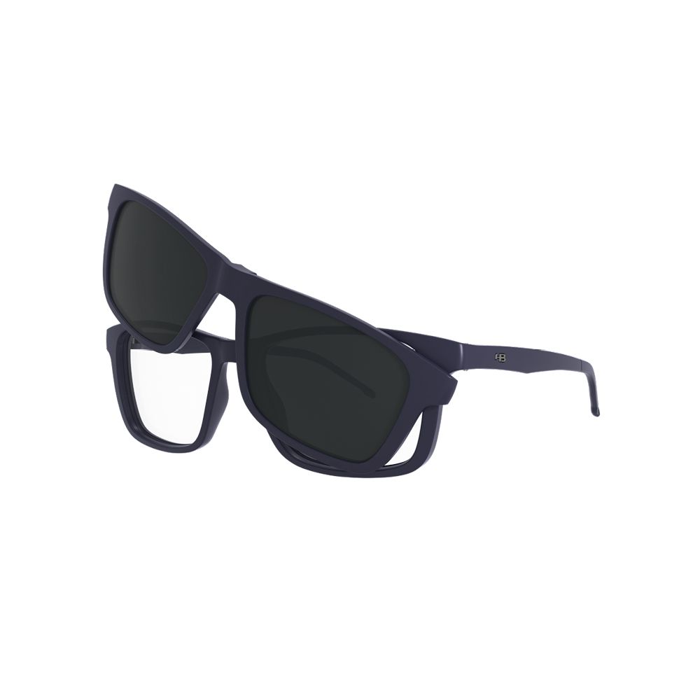 Óculos de Grau HB 0351 Switch Clip On Matte Navy/ Gray Polarized