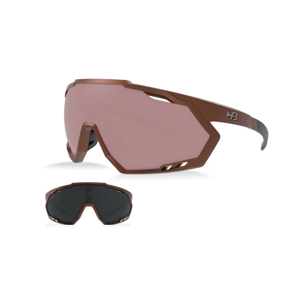 Óculos de Sol HB Spin Esportivo Cooper Gray/ Amber - Solar - TAM 165 mm