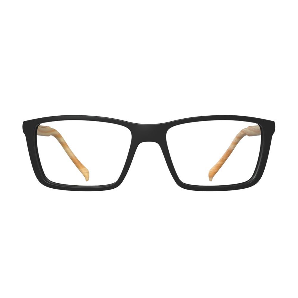 Óculos de Grau HB 0379 Switch Clip On Matte Black Wood/ Polarized Gray