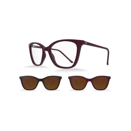 Óculos de Grau HB Switch 0385 Passionate/ Black/ Polarized Brown