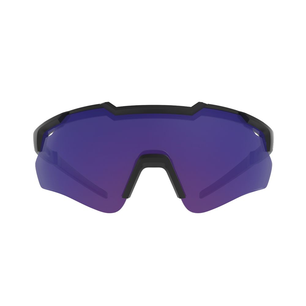 Óculos de Sol HB Shield Evo 2.0 Matte Black Metallic Blue Blue Chrome - Solar - TAM 153 mm