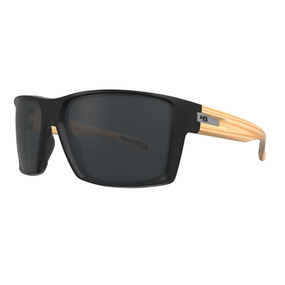 Óculos de Sol HB Byron Matte Black Wood/ Gray - Lente 6.2 cm