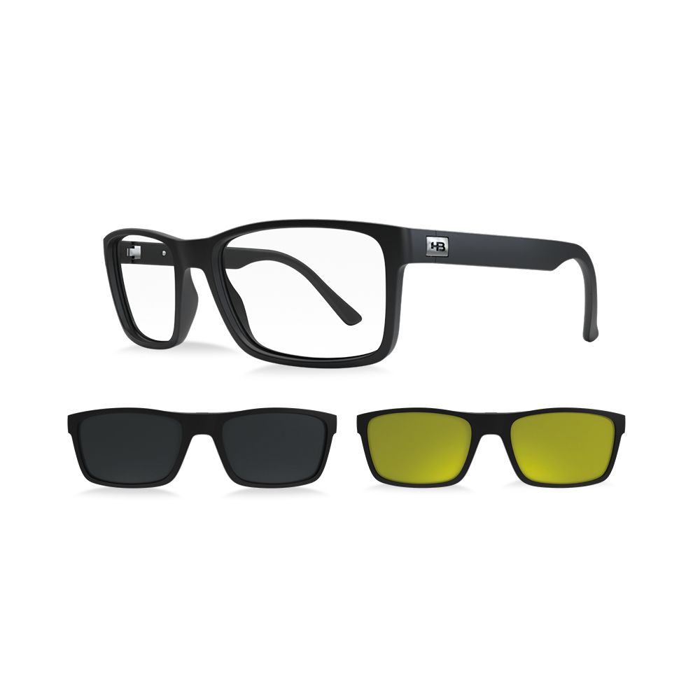 Óculos de Grau HB Switch 0426 Clip on Matte Black/ Gray/ Night Drive