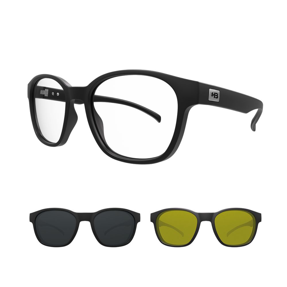 Óculos de Grau HB Switch 0448 Clip on Matte Black/ Polarized Gray/ Night Drive