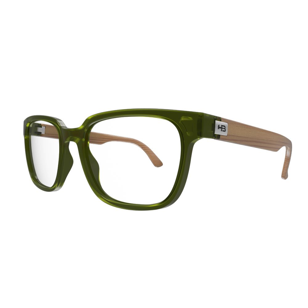 Óculos de Grau HB 0449 Matte Green Pickle/ Dark Wood - Lente 5,2