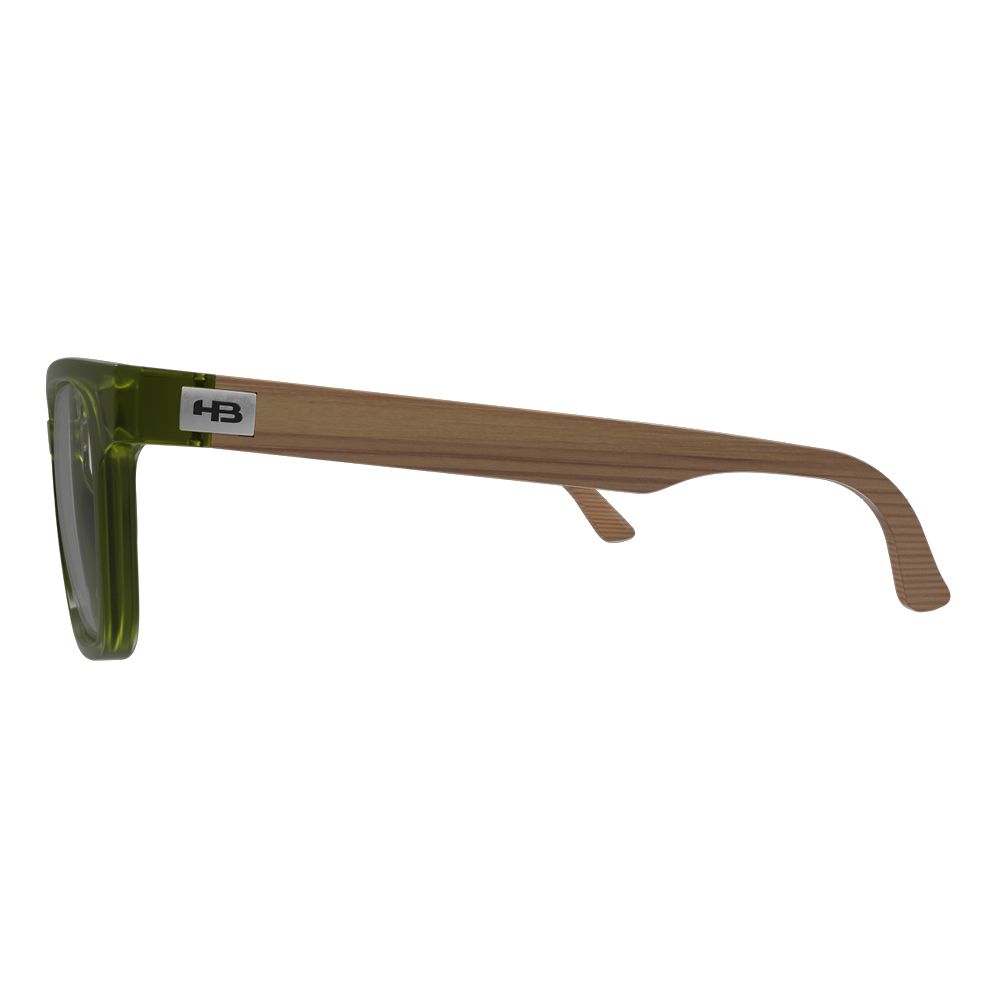 Óculos de Grau HB 0449 Matte Green Pickle/ Dark Wood - Lente 5,2