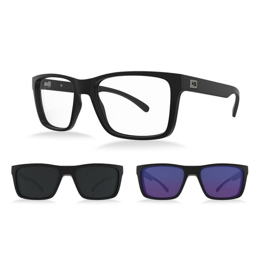Óculos de Grau HB SWITCH 0472 Clip on Matte Black /Gray/ Multi Blue
