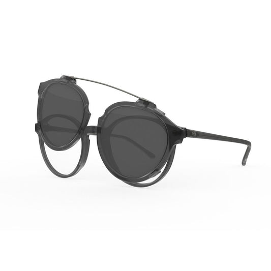 Óculos de Grau HB Switch Clip on 0492 Matte Onyx/ Silver Polarized Lente 4,7 cm