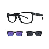 Óculos de Grau HB Clip On Switch 0339 Matte Black Gray/ Mult Blue