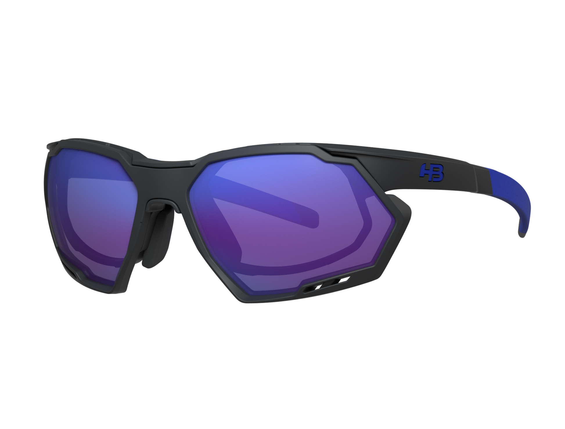 Óculos de Grau HB Rush Clip On Matte Graphite/ Blue Chorme - Loja HB