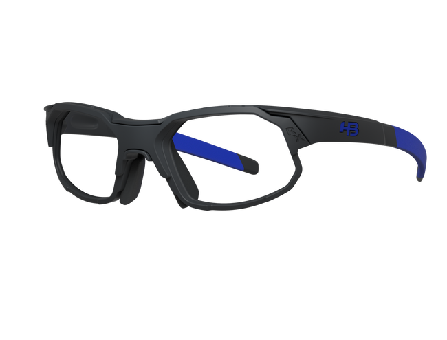 Óculos de Grau HB Rush Clip On Matte Graphite/ Blue Chorme