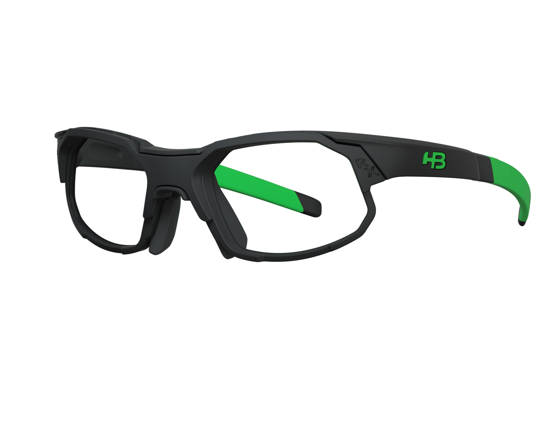 Óculos de Grau HB Rush Matte Black D. Green / Green Chrome - Lente 5,3 cm - Loja HB