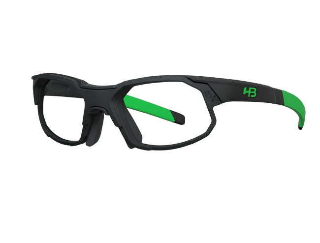 Óculos de Grau HB Rush Matte Black D. Green / Green Chrome - Lente 5,3 cm