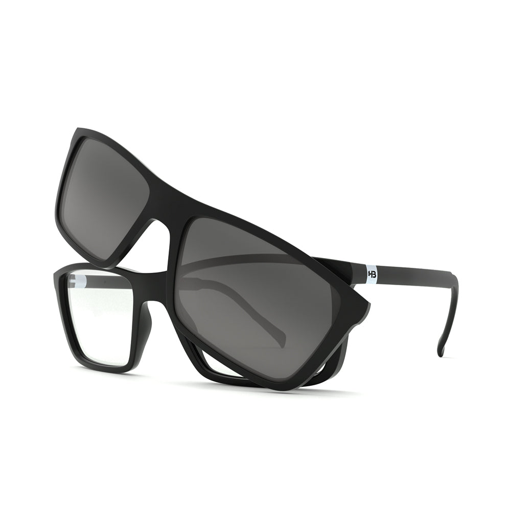 Óculos de Grau HB 0379 Switch Clip On Matte Black/ Polarized Gray - Loja HB