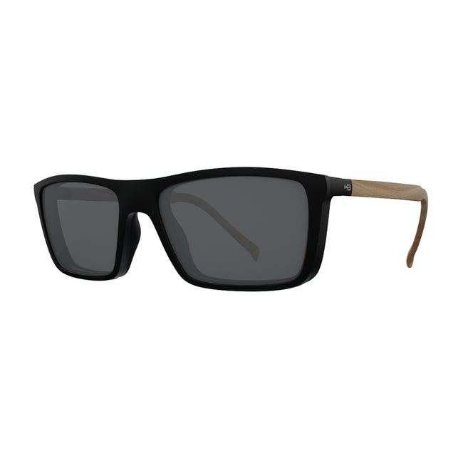 Óculos de Grau HB 0379 Switch Clip On Matte Black Wood/ Polarized Gray