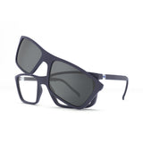 Óculos de Grau HB 0379 Switch Clip On Matte Navy/ Polarized Silver