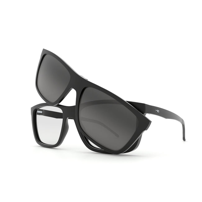Óculos de Grau HB 0380 Switch Clip On Matte Black/  Polarized Gray