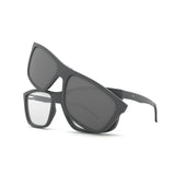 Óculos de Grau HB 0380 Switch Clip On Matte Graphite/ Polarized Silver - Lente 5,0 cm