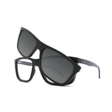 Óculos de Grau HB 0380 Switch Clip On Print Dots Blue/ Polarized Gray