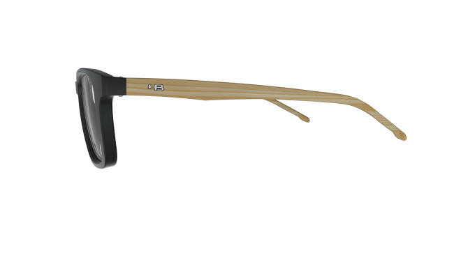 Óculos de Grau HB 0351 Switch Clip On Matte Black Wood/ Gray Polarized lente 5,2