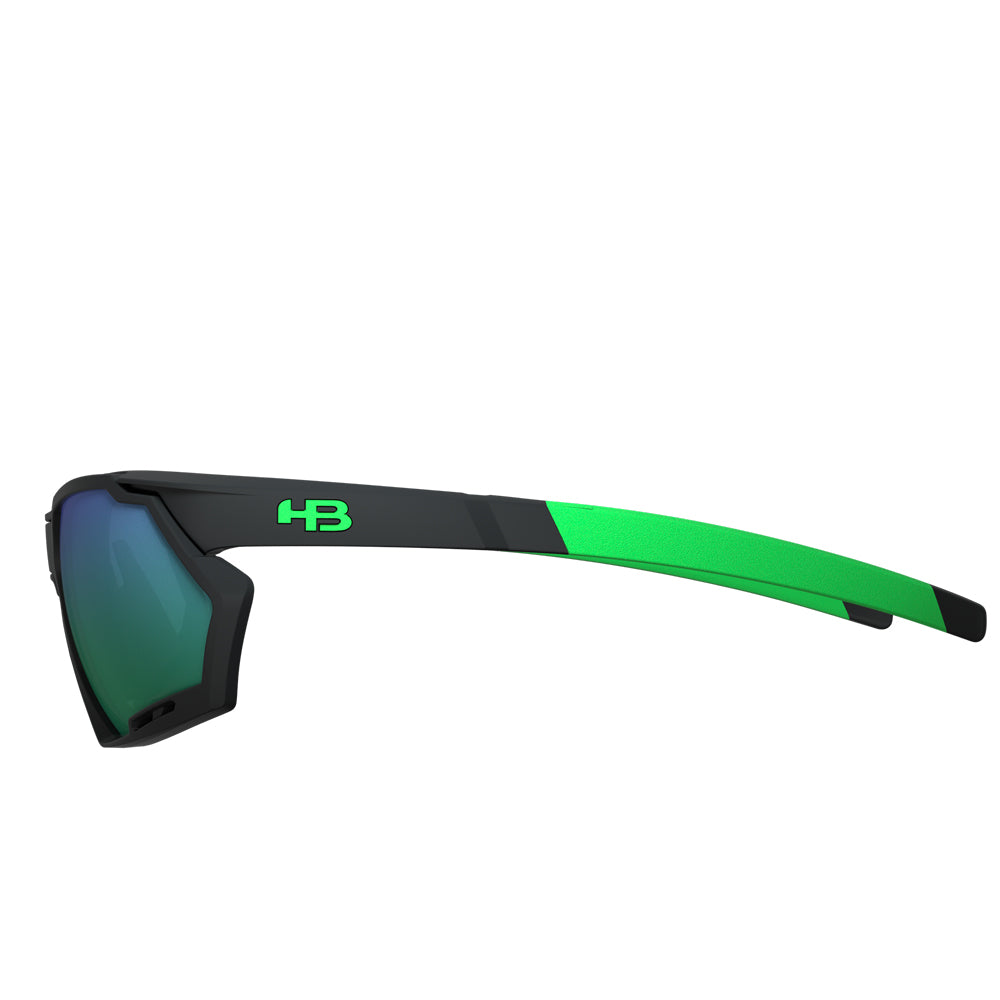Óculos de Grau HB Rush Matte Black D. Green / Green Chrome - Lente 5,3 cm - Loja HB