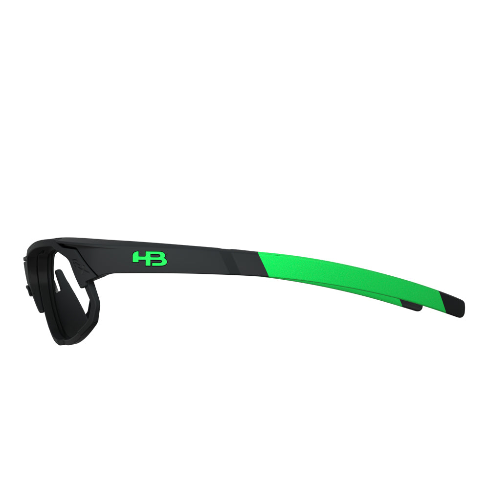 Óculos de Grau HB Rush Matte Black D. Green / Green Chrome - Lente 5,3 cm - Loja HB