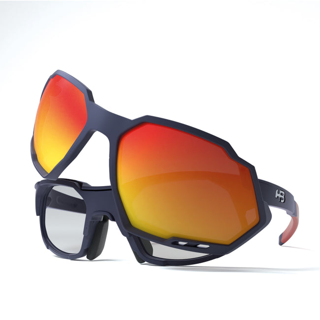 Óculos de Grau HB Rush Clip On Matte Navy/ Multi Red