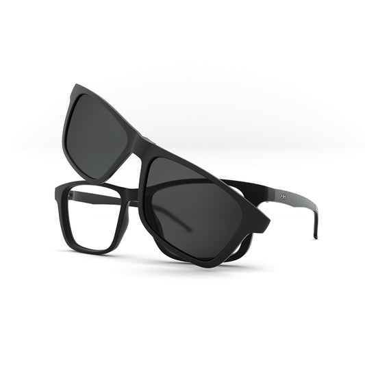 Óculos de Grau HB 0351 Switch Clip On New Carbon Fiber/ Gray Polarized lente 5,2 - Loja HB