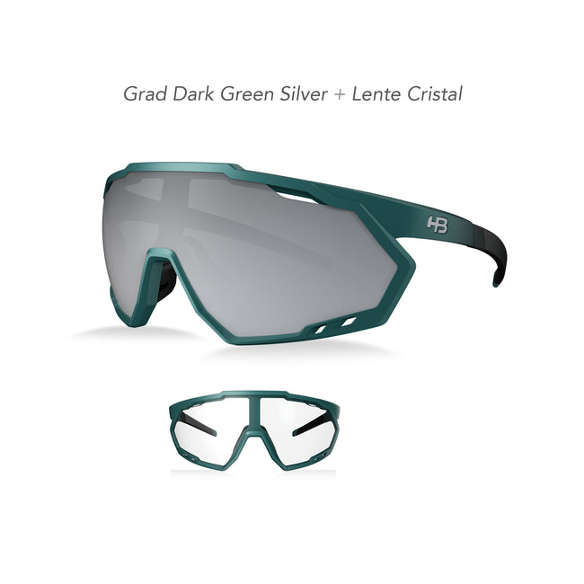 Óculos de Sol HB Spin Gradient Dark Green/ Silver/ Cristal - Lente 14,6 cm